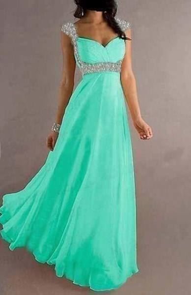 Vestiti: Abendkleid Türkis Chiffon 40 oder 46 - AUSVERKAUF – Nuovo e nell'imballaggio originale da turbenthal venduto da lory300zx