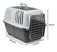 Hundetransportbox aus Kunststoff mit Metallgitter, 58,5x35,5