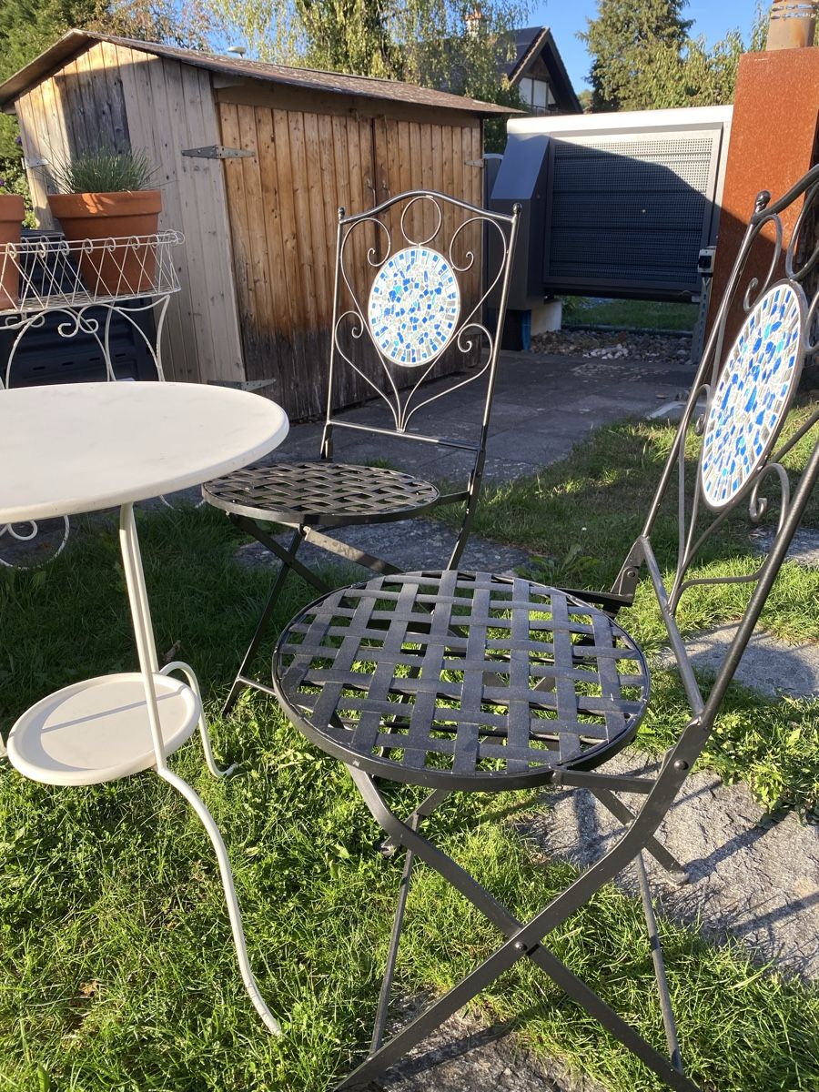 Set di tavolo e panche: Bistro Balkon Set Gartentisch mit Stühlen – Usato da Wiesendangen venduto da argon03 1