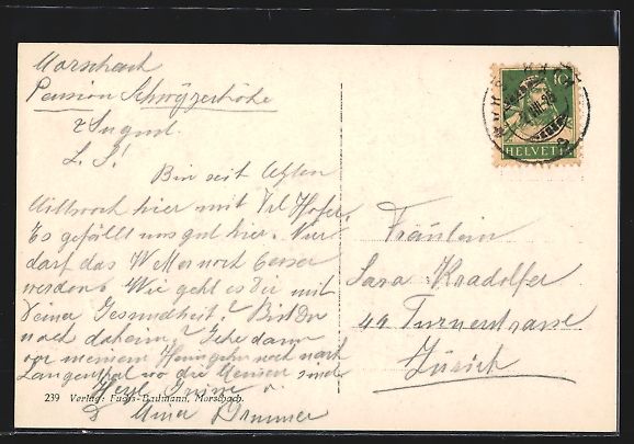 Cartoline postali: AK Morschach, Ortspartie mit Kirche – Usato da Berlin venduto da bartko-reher 1