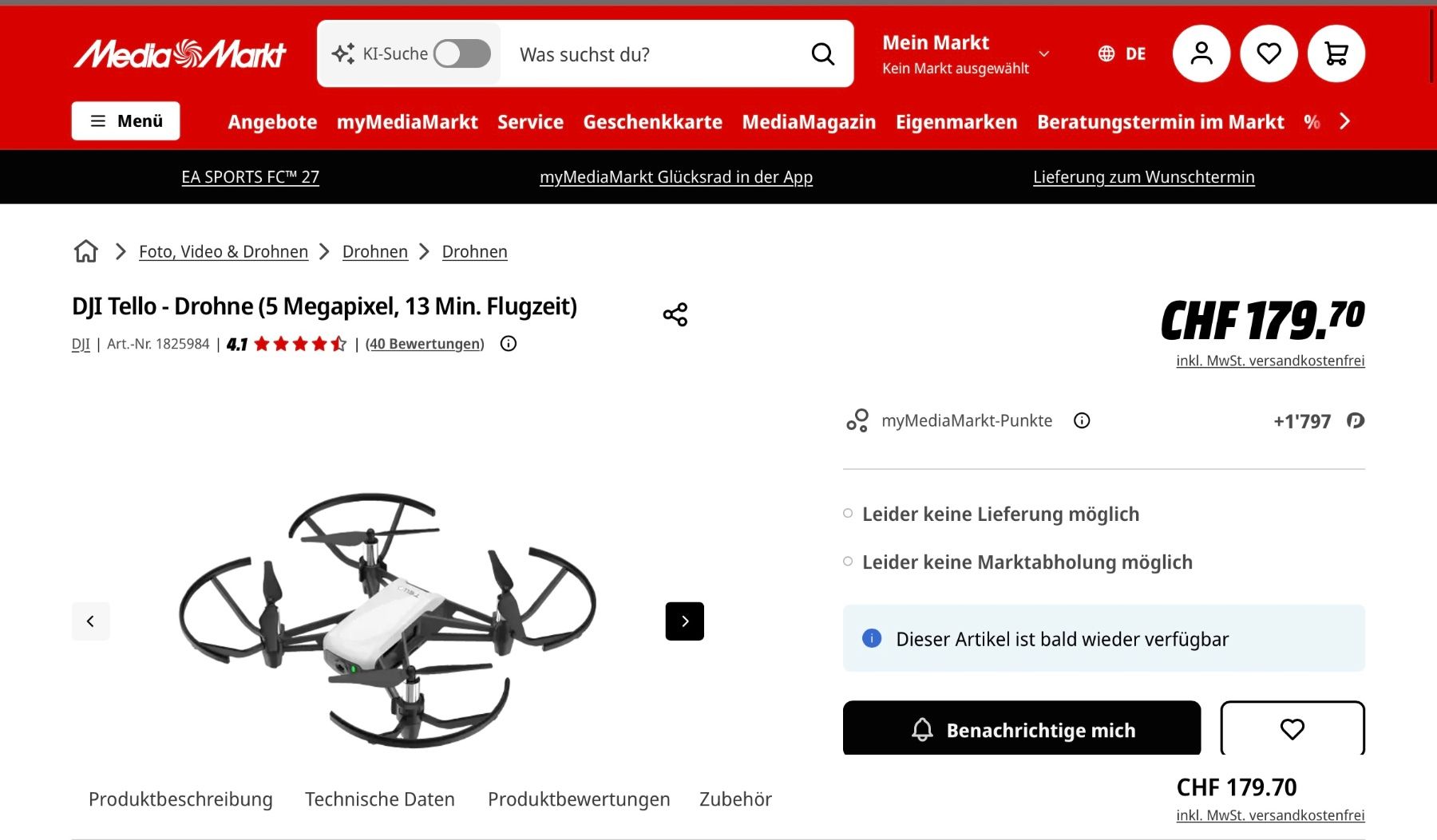 DJI Modellismo RC: Dji Ryze Tech Tello – Nuovo (secondo la descrizione) da Adlikon b.Regensdf venduto da top2020 1