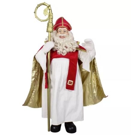 LETZTER Nikolaus mit Stab und goldenem Umhang 110cm