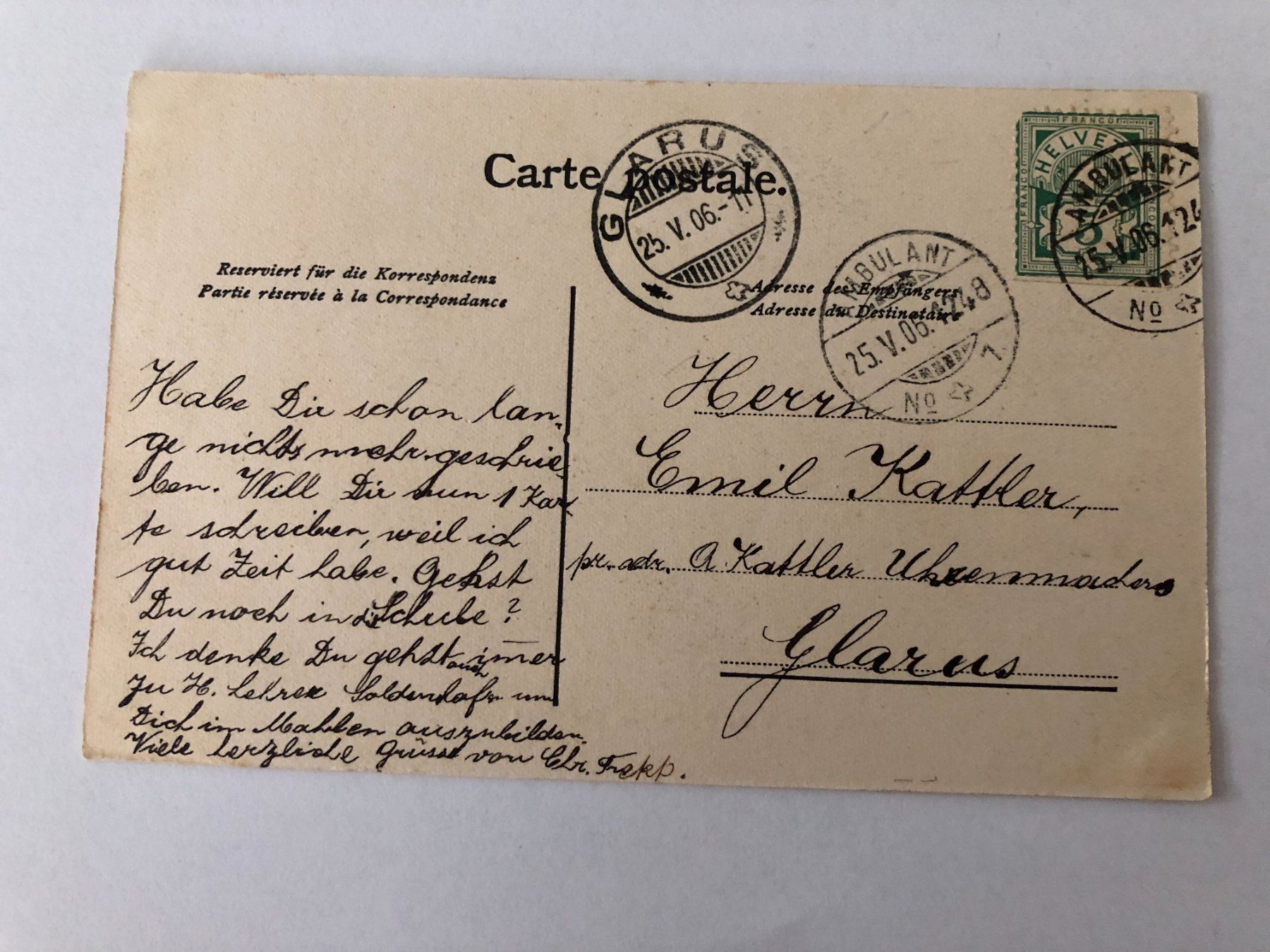 Ansichtskarten: Chatillens - Hotel du Commerce  1906 – Gebraucht aus Pfäffikon ZH von Waltoversand 1