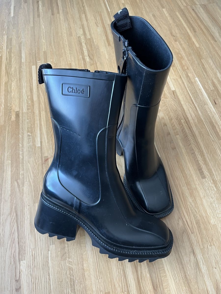Chloé Scarpe da donna: Chloé Rain Boots - schwarz - Gr.37 - Designer – Usato da Meierskappel venduto da Mial_2 1