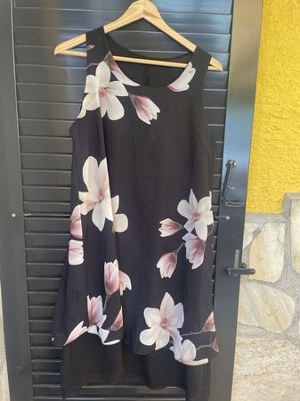Damen Kleid schwarz 40/42 Orchideen 95% Polyester,5% Elastan