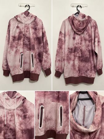 Hoodie Volcom tie-dye rose/violet – Style oversize