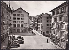 Zürich Hirschenplatz mit alten Autos