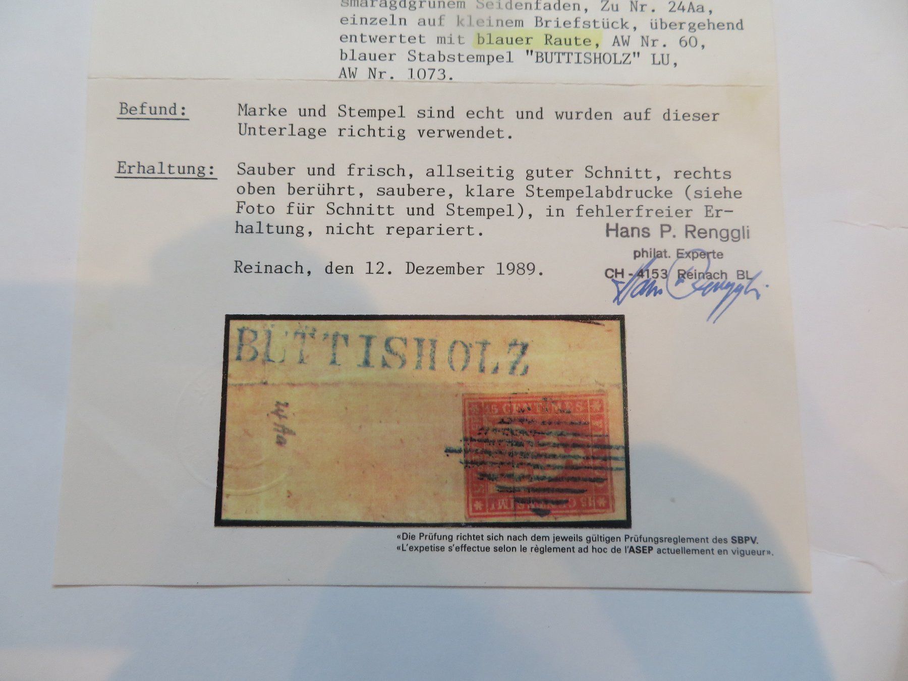 Alle Briefmarken: Strubel 24 Aa auf Briefstück Buttisholz – Gebraucht aus Pfyn von sagenruthe 6