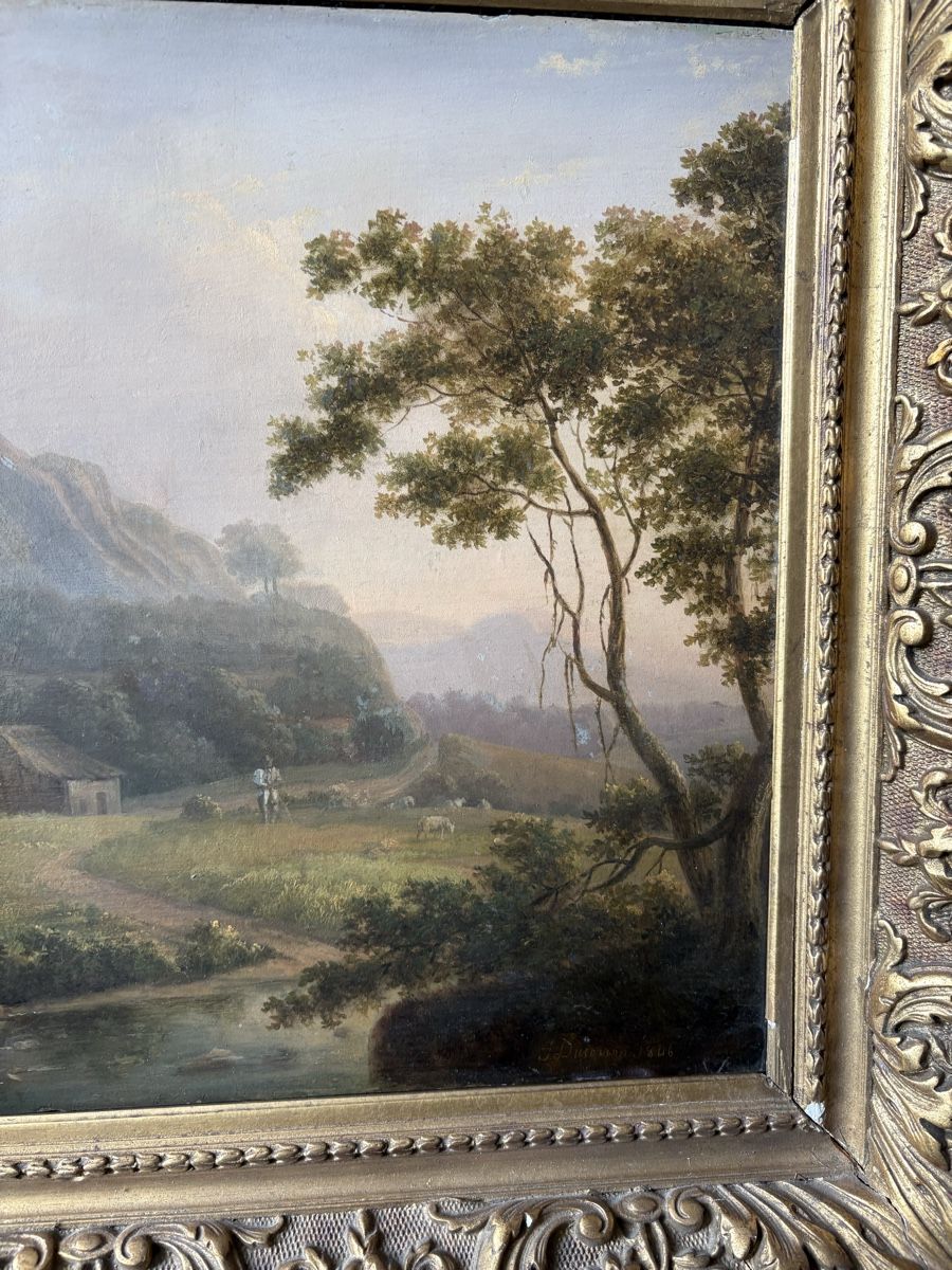 Dipinti: Landschaft, von Jules Joseph Ducorron, 1846 – Usato da Gattikon venduto da mo.suter 4