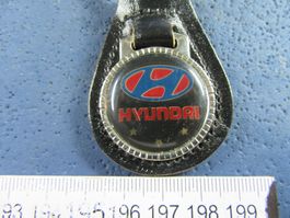 HYUNDAI AUTO LOGO SCHLÜSSELANHÄNGER ECHT LEDER NEU