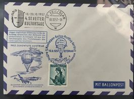 Österreich Ballonpost Pro Juventute 1957