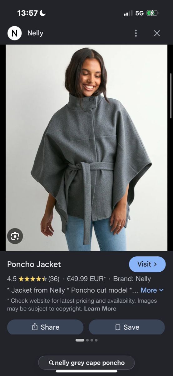 Altro in Moda donna: Nelly Grey Poncho Cape – Nuovo (secondo la descrizione) da Zug venduto da jul_c5pf