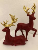 SONDERPREIS ‼️ 2x Hirsch 🦌 Statue Deko Weihnachten rot NEU