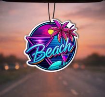 Autoduft Beach Neon Vice – Retro Synthwave Duftbaum