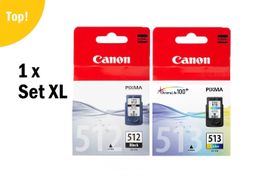 PG-512, 510 / CL-513, 511– ORIGINAL XL Canon Patronen (2Set)