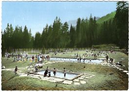 AK Morgins, Piscine et Tennis - Stempel 25.8.64