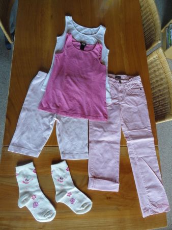 5 Teile in Pastell 122/128 z.T. neu