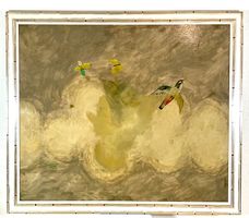 Alois Carigiet – Gemälde - Café Textor Zürich Öl auf Holz