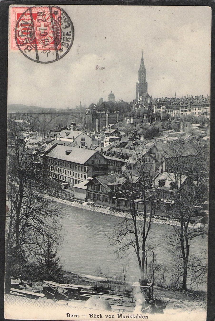 Cartoline postali: ,Bern ,Blick v. Murishalden , 1907 – Usato da Reichenburg venduto da ibiza18