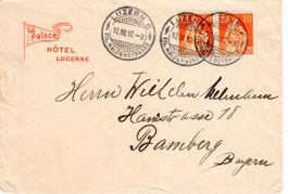 Brief, Palace Hôtel Luzern 1910 nach Bayern