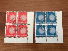 1970 Europa Erstag gest.Viererblock mit Tab  (K71)