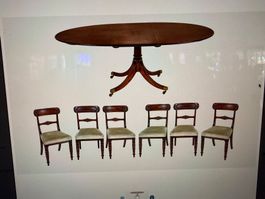Mahagoni Esstisch Tisch & 6 Stück Mahagoni Stühle