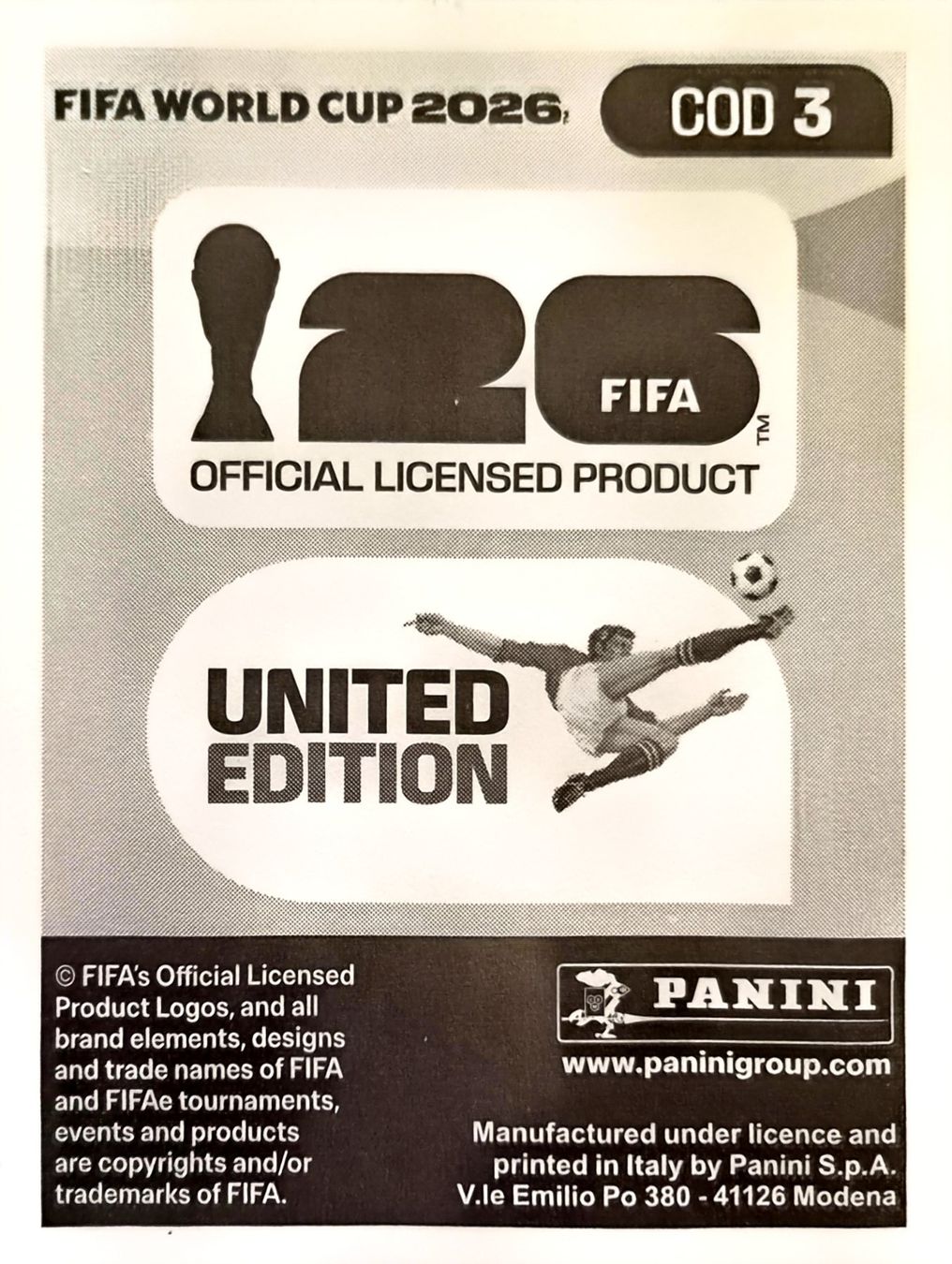 Panini Sammelbilder & Trading cards: Carte FIFA World Cup 2026 COD 3 – Gebraucht aus Clarens von rim_g98y 1