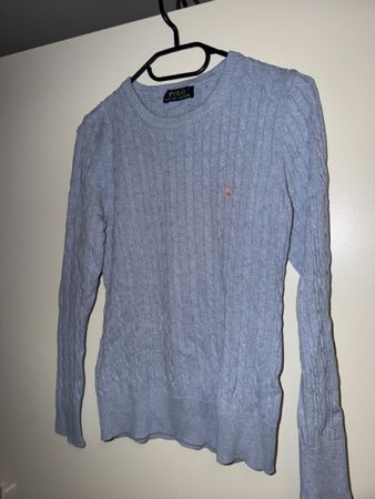 Polo Ralph Lauren Pullover hellblau Groesse S-L Zopfmuster