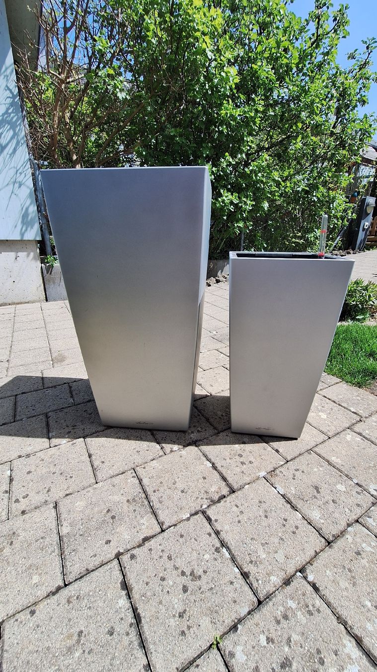 Lechuza Blumentöpfe: Lechuza CUBICO 30 & 40 silber metallic – Gebraucht aus Andelfingen von
