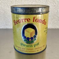 Boîte métallique vintage années 50 Beurre fondu Suisse