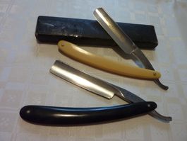 2 Rasiermesser Messer BÖHLER Goldgravur + BLEULER A. ZÜRICH