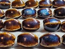 36x Keramik Zwischen Fass Zylinde Olive Kette Basteln Perlen