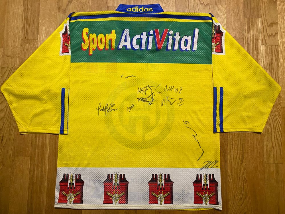 HC DAVOS TRIKOT SIGNIERT 1999/2000 ADIDAS HOCKEY JERSEY M (Neu