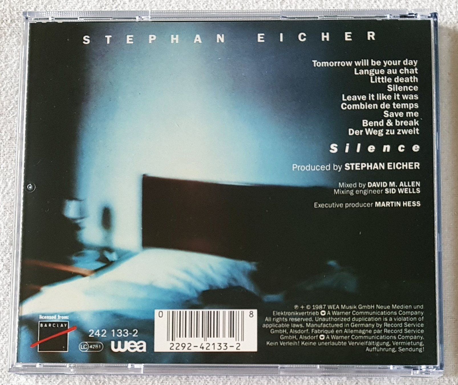 CD: Stephan Eicher – Silence - CD - 1987 - WEA – Usato da Uster venduto da Zardodel 1