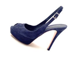 Gianvito Rossi perfekter Sling Dunkelblau 39 1/2 Neu