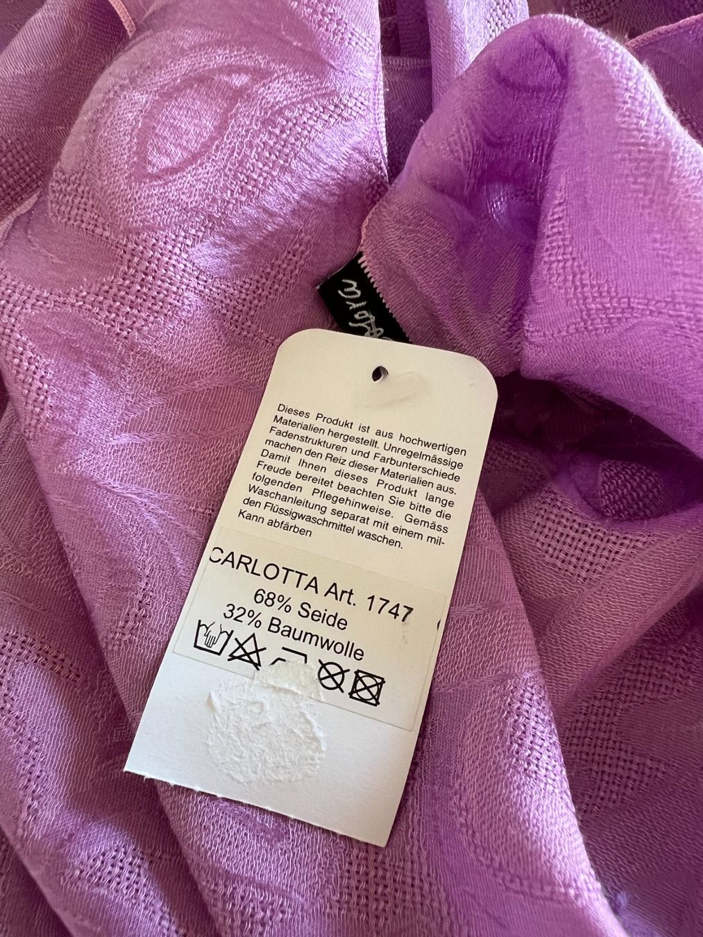 Colora Foulards, Tücher & Schals: Colora Schal, 68% Seide, Helllila, NEU – Neu und originalverpackt aus Worb von farben20zauber 3