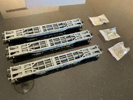 H0 B-Models 3 Containertragwagen Sgns D-AAEC