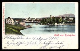 AK Rheinfelden, Rheinbrücke und Ortsansicht