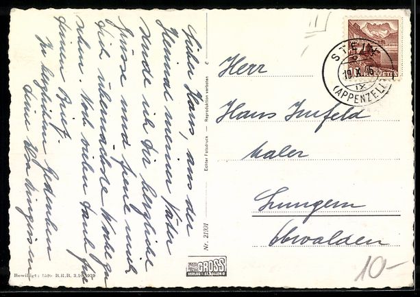 Cartoline postali: AK Stein /App., Durchblick zur Kirche – Usato da Berlin venduto da bartko-reher 1