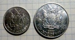 Namibia 5 cent 2007, 10 cent 2002, Lot of 2