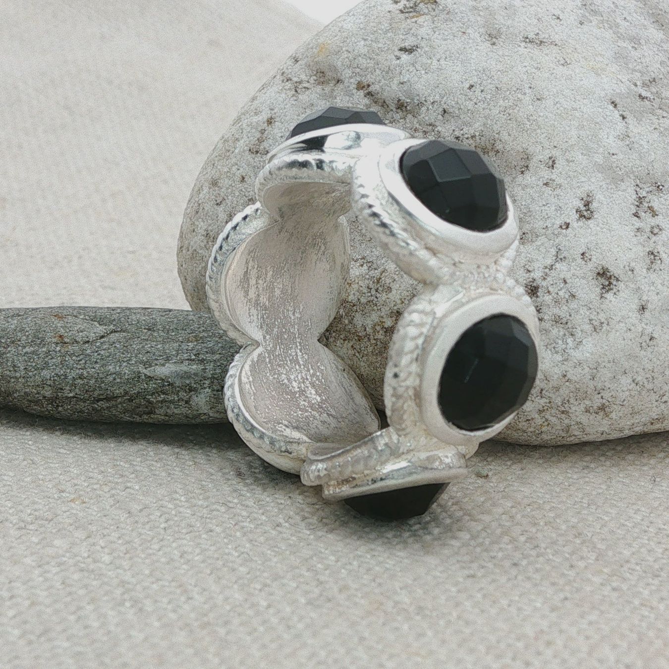 Olga Ribler Ringe: Statement Silber Ring 925 mit Onyx Grösse 56 – Neu (gemäss Beschreibung) aus Luzern von Schmuckoutlet 2