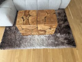 Hochflor Teppich Whisper Braun/Taupe