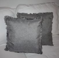 2 Sofakissen Dekokissen Zierkissen taupe/grau-beige 42x42cm