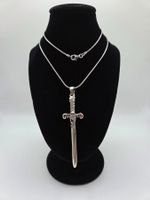 Schlangenkette mit Schwert Anhänger 925 Silber