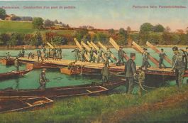 Militär Pontoniere Pontonbrückenbau wo ca. 1920 Motiv sehr g