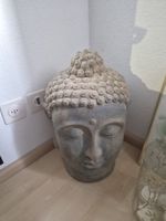 Buddha Kopf Dekoration Steinoptik grau gebrauchter Zustand
