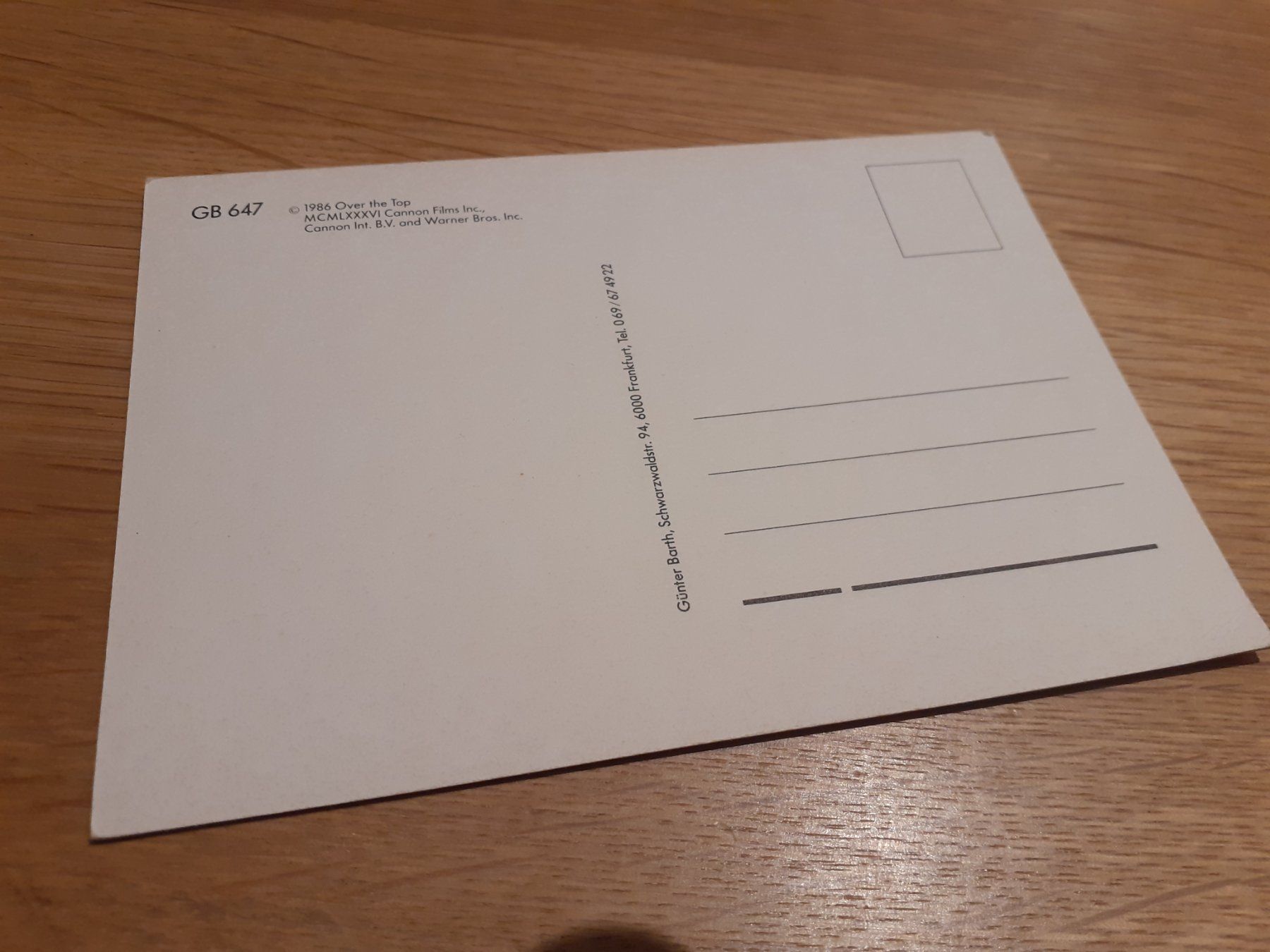Cartoline postali: SILVESTER STALLONE - OVER the TOP - 1986 – Usato da Winterthur venduto da Ornyx7 1