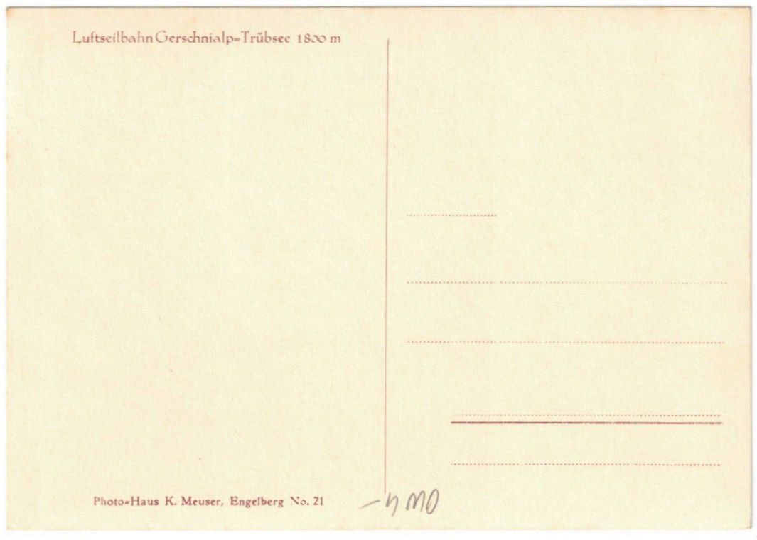 Cartoline postali: Engelberg - Luftseilbahn Gerschnialp--Trübsee – Usato da Binningen venduto da Mountainrider 1