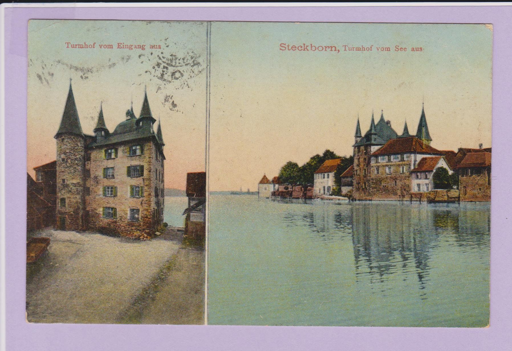 Cartoline postali: Steckborn   :   alte Ansichtskarte und Stabstempel 1909 – Usato da Vitznau venduto da Ropaku
