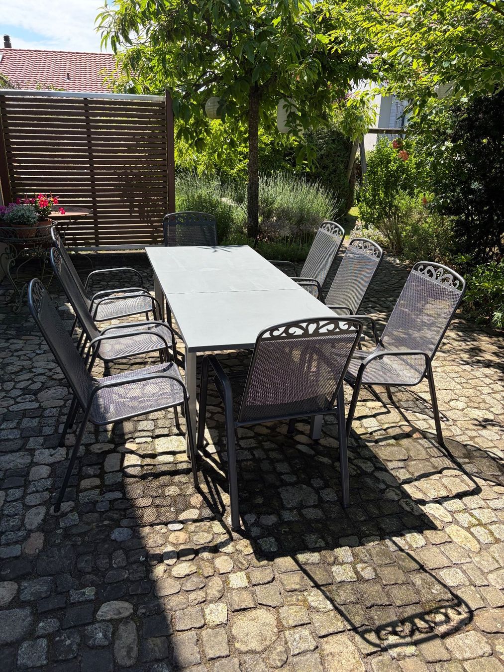 Set di tavolo e panche: Gartenmöbel - Gartentisch mit 8 Stühlen - anthrazit – Usato da Henggart venduto da robinla08 1